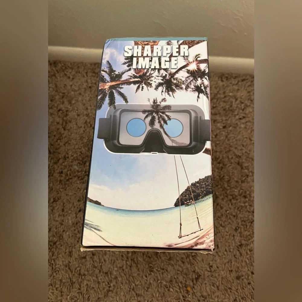 Sharper Image Black Virtual Reality Headset With Built-in Headphones